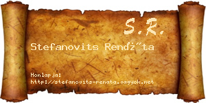 Stefanovits Renáta névjegykártya
